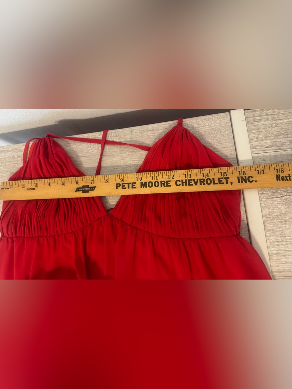 Ieena Mac Duggal Red V-Neck Spaghetti Strap A-Line Mini Dress Flirty NWT 4 - Picture 7 of 10